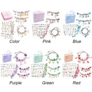 Alternative view of DIY Charm Bracelet Jewellery Beads Set | Jewellery Making Kit for Girls-Green
