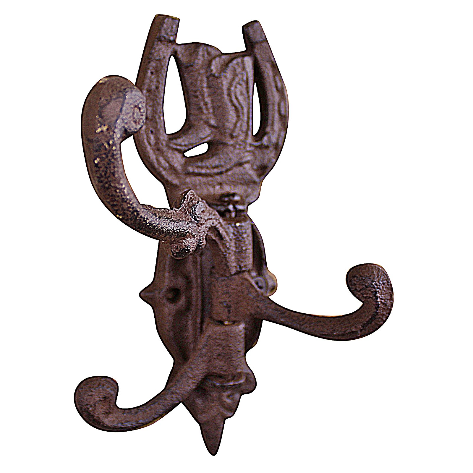 Cast Iron Wall Mounted Rotating Coat Hooks, Riding Boots, 3 Hooks