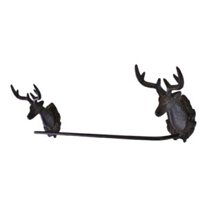 Alternative view of Cast Iron Rustic Towel Rail, Stag Head Design