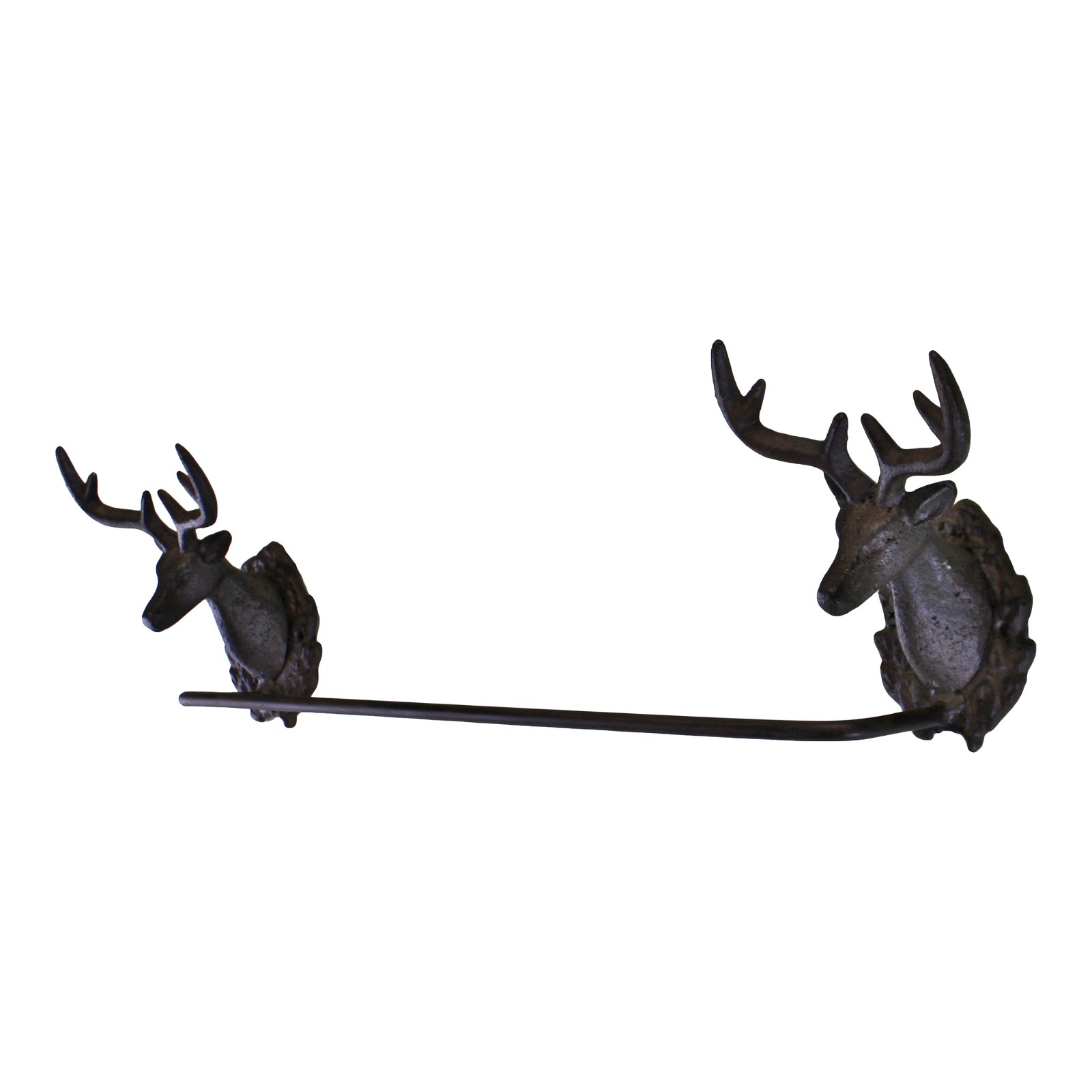 Cast Iron Rustic Towel Rail, Stag Head Design - Image 2
