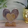 Large Metal and Wood Standing Heart Decoration - Image 3