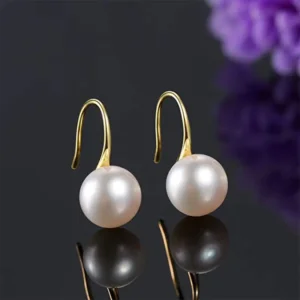 Real Silver 100% Freshwater Pearl Drop Earrings