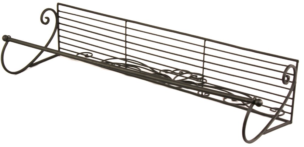 Black Scroll Towel Rail And Shelf - Image 2