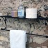 Black Scroll Towel Rail And Shelf - Image 3