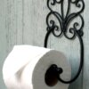 Black Scroll Wall Mounted Toilet Roll Holder - Image 2