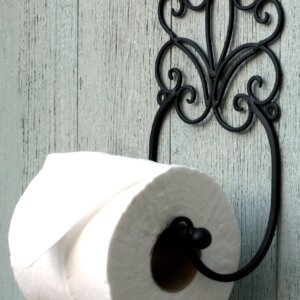 Alternative view of Black Scroll Wall Mounted Toilet Roll Holder