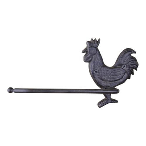 Cast Iron Rustic Toilet Roll Holder, Chicken - Image 2