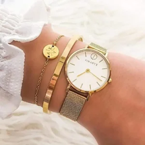 Alternative view of 4mm Platinum Plated Stainless Steel Stackable Bangle Bracelet for Women - Elegant, Hypoallergenic, Non-Tarnish, Available in Silver, Gold & Rose Gold Gift Box
