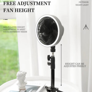 Alternative view of Rechargeable Camping Tripod Fan with Light | 10000mAh Battery | 3-in-1 Portable Use