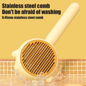 Alternative view of Cat Grooming Brush Cat Shedding Self Cleaning Slicker Brush with Massage Teeth Pet Grooming