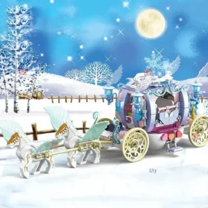 Alternative view of 460 Pcs Friend Series Frozen Anna Elsa Princess Carriage Horse Building Blocks Children Disney Toys Gift No Box