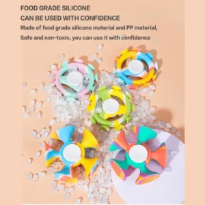 Alternative view of Funny Silicone Darts Fidget Spinner Toy With Suction Cup Colorful Hand Spinner Anti-stress Fidget Toys 