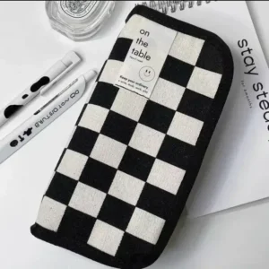 20 cm Ins Pencil Case Checkerboard Grid-Back to School