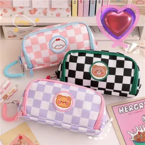 Alternative view of Portable Pencil case Adorable Bear design made of High Quality Oxford cloth with Zipper 