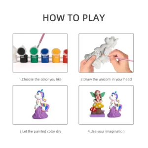 Alternative view of Paint your Own Fairy & Unicorn DIY Kit For Children Plaster Paint Figurine Painting