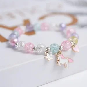 Makersland Cute Bead Bracelet For Girls Flower Pendant