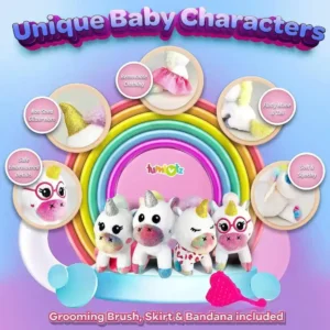 Alternative view of 5 Pcs Rainbow Unicorn Mother and Babies Candy Plush Toys