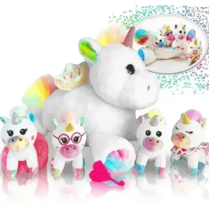 5 Pcs Rainbow Unicorn Mother and Babies Candy Plush Toys