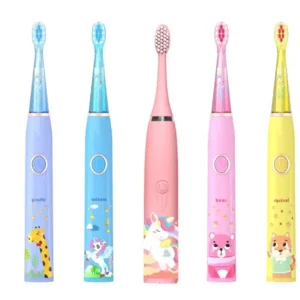 Sonic Type-C Rechargeable Electric Toothbrush with Replacement Heads IPX7 Waterproof for Children