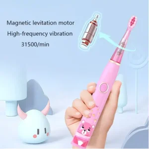 Alternative view of High-quality Sonic Type-C Rechargeable Electric Toothbrush with 5 Heads IPX7 Waterproof for Children