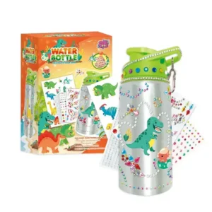Decorate Your Own Water Bottle, with Dinosaur and Glitter Gem Stickers For Girls