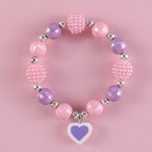 Alternative view of Girls Original Handmade Unicorn Jewelry Set pink and purple beads