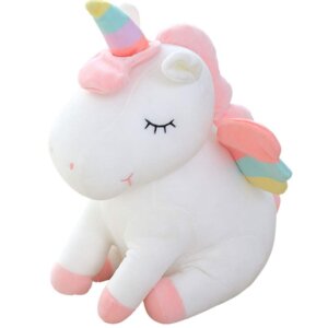 Alternative view of 28 cm Baby Unicorn Plush Toy – Soft, Kawaii Pink & White Stuffed Unicorn for Girls – Perfect Birthday & Christmas Gift
