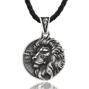 Alternative view of Vintage Stainless Steel lion head Pendant 316L Stainless Steel | Gift Box Included