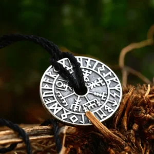 Alternative view of Ancient Viking Runes Pendant 316L Stainless Steel Amulet | Gift Box Included
