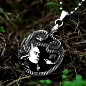 Medusa Snake Pendant Necklace 316L Stainless Steel | Ancient Greek Mythology Jewellery
