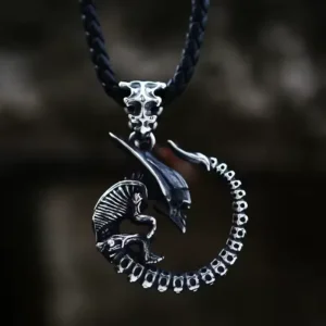 Alternative view of Gothic Xenomorph Alien Skull Pendant 316L Stainless Steel|Gift Box Included