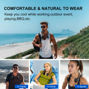 Alternative view of Outdoor Hanging Neck Fan with 2000mAh for Outdoor Wearable Aromatherapy Hands-Free Cooling Type-C charging