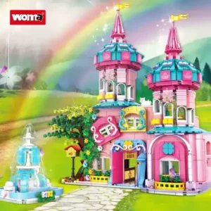 Alternative view of Castle Building Blocks Set for Girls DIY Puzzle Assembly Small Brick Set Villa Fountain Blocks Toys