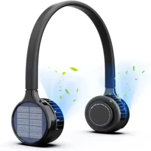 2000mAh High Capacity Neck Fan Long Battery Life Portable Fan USB Type C and Solar Rechargeable