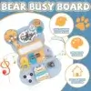 Montessori Bear Busy Wooden Board Sensory Game Activity Learning