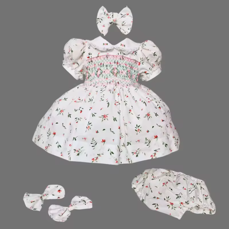 Girls Smocked Floral Dresses